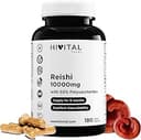Reishi 10000 mg. 180 veganska kapslar för 6 månaders behandling. Med 50% Polysackarider, 10% Beta-glukaner och 2% Triterpener. 20:1 extrakt av japansk Reishi (Ganoderma Lucidum). Tillverkad av HIVITAL
