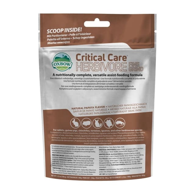Oxbow Critical Care Herbivore Fine Grind 100 G – Bäst i test – reptilvård bäst i test 2026