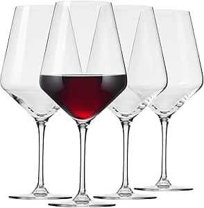 Krosno Kristall Rödvinsglas | Set om 4 | 730 ml | Avant-garde Collection | Perfekt för hem, restaurang och fest | Tål maskindisk | Blyfritt kristallglas