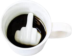 I-TOTAL® - Te- och kaffemugg i keramik med 3D-inredning Perfekt rolig present 9 x 8,5 x 9 cm (MELLANFINGER) 300 ml – Bäst i test – roliga muggar bäst i test 2026