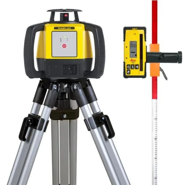 Leica Rugby 610 + Rod Eye 160 – Bäst i test – rotationslaser bäst i test 2026