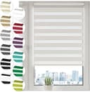 Sonello Dubbel rullgardin utan borrning for att klämma vit 100cm x 130cm (bredd x längd) Klemmfix dinmed Dubbelgardiner solskyddsrullgardin med klemfäste fönsterrullgardin för fönster & dörrar
