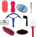Generic Horse Grooming Care Kit Slitstark Equestrain Borste Curry Comb Tool Set för Vackra Hästar Idealisk Present Till HäStägare 10 St
