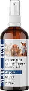 BMUT 1 x 100 ml Kolloidal silverspray för husdjur – hund, katt, häst – sårspray – mot klåda – kvalster – 40 ppm