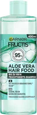 Garnier Fructis Aloe Vera schampo, för normalt till torrt hår, fuktgivande och skonsam rengöring, för mer glans och jämnhet, med kokosolja, utan silikoner, hårmat, 400 ml