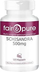 Fair & Pure® - Schisandra extrakt 500mg (WuWeiZi - Schisandra chinensis) med 9% schisandrin - vegan - utan magnesiumstearat - 120 Schisandra kapslar