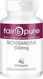 Fair & Pure® - Schisandra extrakt 500mg (WuWeiZi - Schisandra chinensis) med 9% schisandrin - vegan - utan magnesiumstearat - 120 Schisandra kapslar