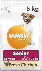 IAMS Senior hundfoder torr med kyckling – torrfoder för äldre hundar från 8 år, lämplig för små och medelstora hundar, 5 kg – Bäst i test – seniorfoder hund bäst i test 2026