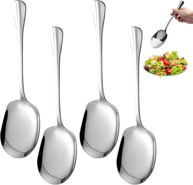 4 stycken serveringsskedar av rostfritt stål stor 25 cm serveringsskedar rostfritt serveringsbestick salladsbestick stål serveringsbestick salladssked