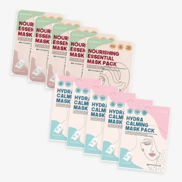 Lugnande och Återfuktande Ansiktsmask med Kamomill, Centella och Hyaluronsyra, Fuktgivande Sheet Mask för Känslig Hud, 10 x 30ml – Bäst i test – sheet mask bäst i test 2026