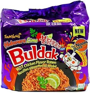 SOULGOODS | Samyang nudlar Habanero Lime Chicken Lime Hot 5 x 140 g ramen | Specialutgåva ny | Färdiga nudlar Instant Fire Noodles | mycket vass | Ramyun Gourmet Halal Stir-Fried