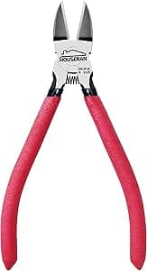 16.5 cm Trådskärare & Sidavbitare - Diagonal Avbitartång med Halkfritt Rött Handtag, Fjäderbelastad Wire Cutter för Smyckestillverkning, Hantverk och Dragkedjor