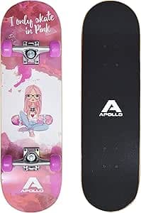 Apollo barnskateboard, liten komplett bräda med ABEC 3-kullager och aluminiumaxlar, cool design för barn, Cruiser Boards för flickor och pojkar, barn skateboard från 3 år – Bäst i test – skateboard för barn bäst i test 2026