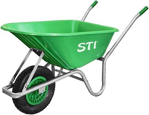 STI Skottkärra Grön 110 l lastkapacitet 160 kg Stål och höghållfast Polypropylen badkar trädgård byggarbetsplats murverk – Bäst i test – skottkärra bäst i test 2026