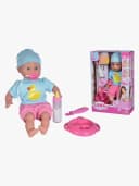 Simba 105010964 - Laura Docka Hungrig - Dockan Laura från Simba Toys med Napp, Magisk Sked, Mjölkflaska samt Tallrik, 38cm, Från 2 år