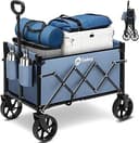 Sekey rullvagn, vikbar liten 70-80 kg, handvagn med broms, vikbar shoppingvagn, campingvagn med höjdjusterbart handtag, lätt och platsbesparande, mini 4029, blå
