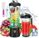 Bärbar Blender för Shakes och Smoothies, 600mL USB-Laddningsbar Bärbar Blender med Kopplock, 6 blad, Sladdlös Stavmixer typ C, BPA-Fri Smoothiekopp för Utomhusbruk, Sport