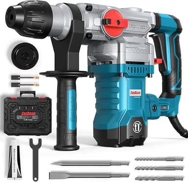 ENEACRO SDS-Plus borrhammare, 1 500 W 7 Joule hammare 6 variabel hastighet 0–920 varv/min med 4 funktioner, antivibrationshandtag och säkerhetskoppling, 32 mm borrkapacitet i betong