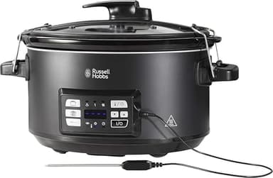 Russell Hobbs 3-i-1 sous vide och slow cooker, 6.5 liters kapacitet, digital display, precisionstermometer, sous vide ställning ingår, diskmaskinssäker innergryta, 25630-56