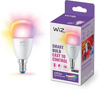 WiZ Color/RGB - Smart LED belysning (WiFi och Bluetooth), 40W, P45, E14, 2200-6500 Kelvin, Dimbar i kallvitt till varmvitt + 16 miljoner färger