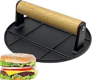 Burger Smasher,Griddle Burger Press | 6,3 köttpress för stekhäll - Metall Non-stick Smasher Hamburger Press Maker för Flat Top Griddle Grill BBQ köksredskap – Bäst i test – smashjärn bäst i test 2026