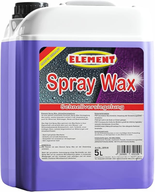 Element Sprayvax Spray Wax 5 l med pärleffekt | syntetisk spray WAX | bilvård för glans och skydd | spraytätning | snabbvax | bilvax | lacksnabb tätning vaxspray – Bäst i test – snabbförsegling bäst i test 2026