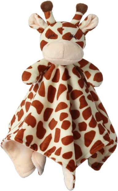 CREVENT Mjuk plysch djur ansikte säkerhetsfiltar för nyfödda pojkar och flickor, fleece mink baby täcke kramfilt, bra gåvor för födelsedag baby shower (brun giraff)