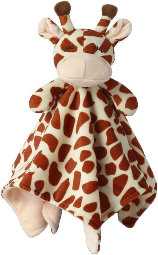CREVENT Mjuk plysch djur ansikte säkerhetsfiltar för nyfödda pojkar och flickor, fleece mink baby täcke kramfilt, bra gåvor för födelsedag baby shower (brun giraff) – Bäst i test – snuttefilt bäst i test 2026