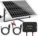 ECO-WORTHY 25 W 12 V monokristallin solpanelssats: 25 W solpanel justerbart fäste SAE-anslutningskabel laddningsregulator för trädgård, stugor hus och marin båt