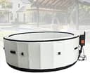 Utomhus Hot Tub för Hemanvändning, 2-6 Personers Inflatable Spabad med 150 Bubbeljetstrålar, Hållbar PVC-konstruktion för Bakgårdsavkoppling med One-Click Inflation och Oberoende Matta(206 * 71 cm)