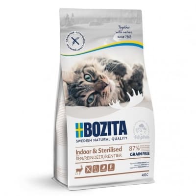 Bozita Indoor & Sterilised Grain Free Reindeer – Innekattens val – spannmålsfritt torrfoder katt bäst i test 2026