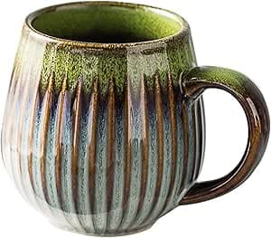 Stengods stor tekopp, 500 ml - cappuccino och keramik
