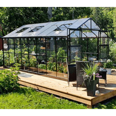 Växthus 12,7m² | 4mm Säkerhetsglas – Budgetfavorit – stort växthus bäst i test 2026