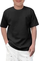 Haloumoning pojkar t-shirt kortärmad rund hals toppar barn sommar enfärgad geometriskt mönster topp vardaglig bas t-shirts 5-14 år