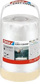 tesa Easy Cover UNIVERSAL folie för målning - 2-in-1 målningsfolie med maskeringstejp för maskering - 33 m x 55 cm