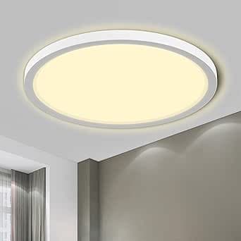 LQWELL® Taklampa LED Taklampa, IP44 Vattentät Badrumslampa Rund Platt 18W 3000K 1980LM Tunn För Vardagsrum Badrum Sovrum Kök Källare Kontor, 220 * 24mm
