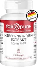 Fair & Pure tallbarksextrakt 200 mg, 120 kapslar, 95% proanthocyanidiner, veganskt kosttillskott utan tillsatser, tillverkat i Tyskland