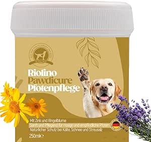 Riolino Pawdicure tass-balsam för hundar – naturlig vård mot torra och spruckna tassar – skyddande, helande och fuktgivande – mild tassvård för varje dag – 250 ml