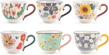 H&H Creamtea Set med 6 tekoppar, i New Bone China, utan fat, 220 cc
