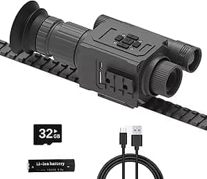 NK008 Digital Night Vision Scope för jakt, 1080p HD Infraröd Monocular Riflescope Camera, 5X digital zoom, Inbyggd 850 IR belysning