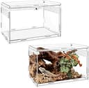 Akryl snigel terrarium, 20 x 12 x 12 cm, akryl terrarium, litet transparent med vivarium ventilationshål, för spindlar, gecko, sköldpaddor, insektsmatningsbehållare