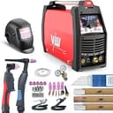 VECTOR WELDING New York 2500 3-i-1 Plasma Svets Skärmaskin AC DC TIG 200A Aluminiumsvets MMA 170A Plasma 50A IGBT Inverter med 9 Minnen Komplett Set för Professionell Verkstad