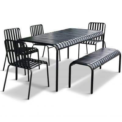 Bergvik Svart. Utemöbler I Galvaniserat Stål – Året-runt-favorit – trädgårdsgrupp bäst i test 2026
