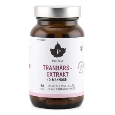 Pureness Tranbärsextrakt + D-mannose – Veganfavorit – tranbärskapslar bäst i test 2026