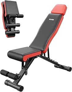 VEVOR Justerbar viktbänk 260 kg för helkroppsträning, för styrketräning i gymmet hemma, för huvud och nacke och vikningspenna, 1380 x 305 x 430 mm – Bäst i test – träningsbänk bäst i test 2026