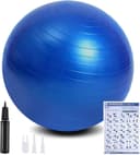 Flintronic Träningsboll med Uppblåsbar Fotpump Anti-Burst Extra Tjock Yoga Födelse Graviditet Pilates Core Stärk Träningsbollarna