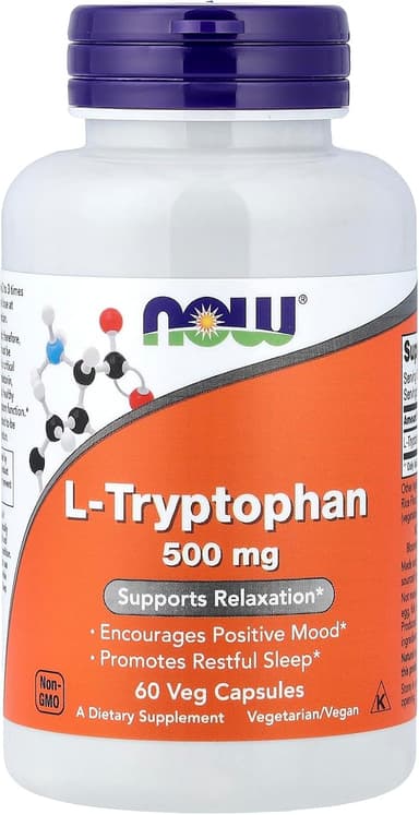 NOW Foods L-Tryptofan 500 mg, 90 kapslar