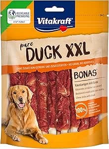 Vitakraft Bonas, tuggpinnar med anka, hundgodis, med mager ankkött, som belöning för däremellan, utan tillsats av socker och spannmål (1 x 200 g)