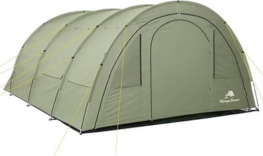 CampFeuer tunneltält för 4 personer ”Multi” | Tunneltält med markis | vindtätt, vattentätt, ultralätt | Campingtält med myggnät | Tält för camping, strand och vandring, inkl. pinnar och väska