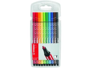 Premium tuschpenna - STABILO Pen 68 ask med 10 Purpur